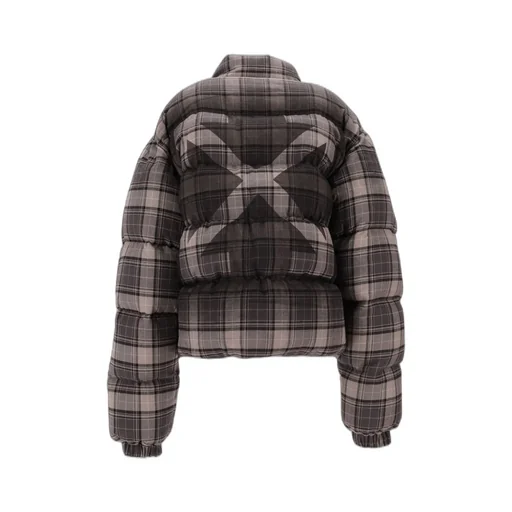 Off-White Tartan Zip-Up Down Jacket