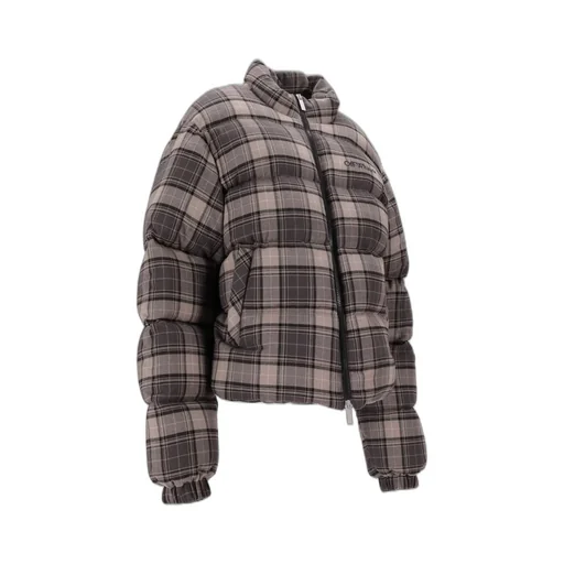 Off-White Tartan Zip-Up Down Jacket