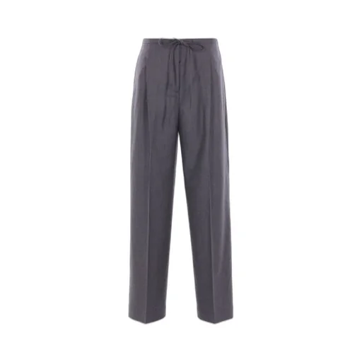 Drawstring-Waist Pleated Trousers