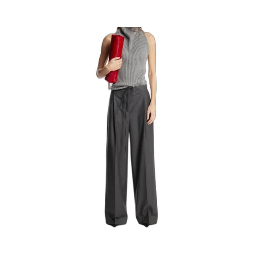 Drawstring-Waist Pleated Trousers
