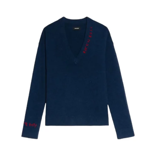 Miky Embroidered V-Neck Sweater