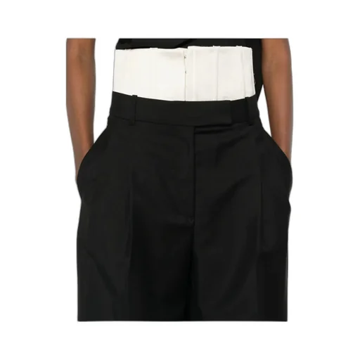 RÓHe Two-Toned Layered Pleated Trousers