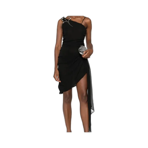 Embellished One-Shoulder Dress