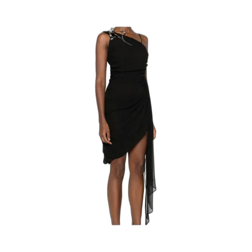 Embellished One-Shoulder Dress
