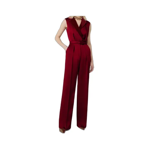 Lapel Sleeveless Jumpsuit