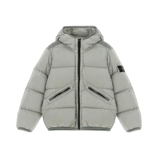 Stone Island Junior Logo Patch Hooded Down Jacket