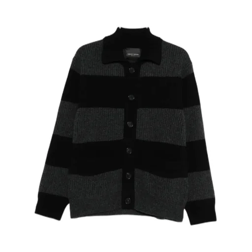 Striped Button-Down Sweater