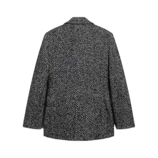 Jade Herringbone Double-Breasted Blazer