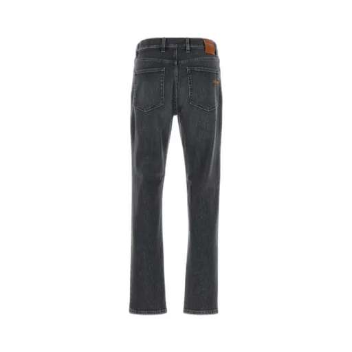 Zegna Logo Label Stretch Denim Jeans
