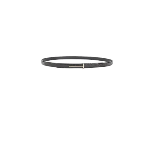 Tom Ford Shiny Stamped Embossed Slim T Belt