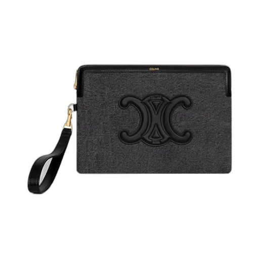 Small Pouch With Strap Cuir Triomphe In Denim