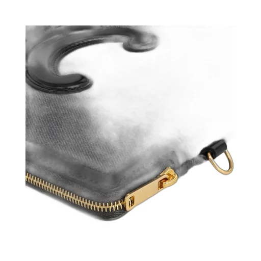 Small Pouch With Strap Cuir Triomphe In Denim