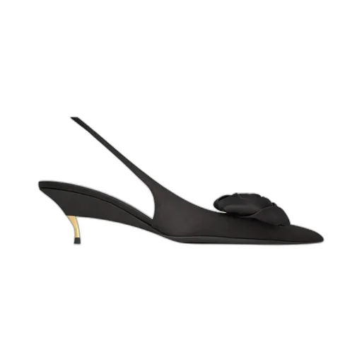 Saint Laurent Dakota Rose Detailed Slingback Pumps