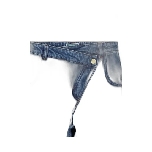 Asymmetric Button-Down Jeans