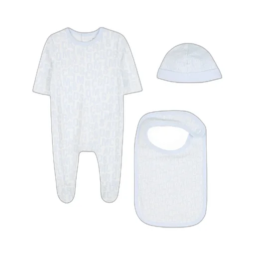 Light Blue Babygrow Set For Baby Boy With Logo