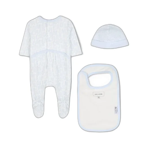 Light Blue Babygrow Set For Baby Boy With Logo