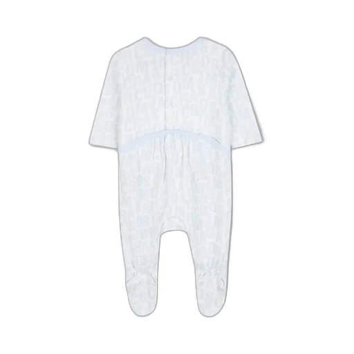 Light Blue Babygrow Set For Baby Boy With Logo