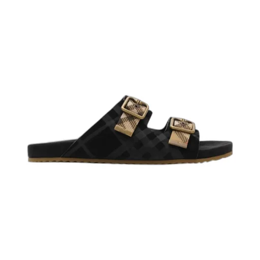 Burberry Urchin Check Buckle Flat Sandals