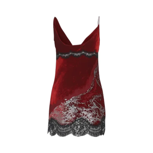 Marine Print Lace Mini Dress