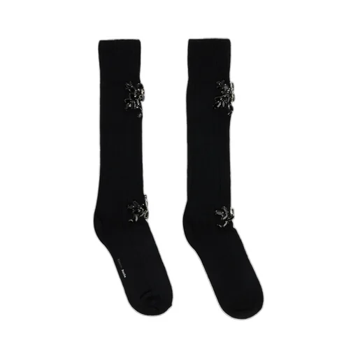 Embellished Rose Knee Socks