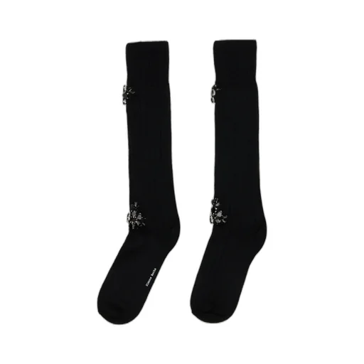 Embellished Rose Knee Socks
