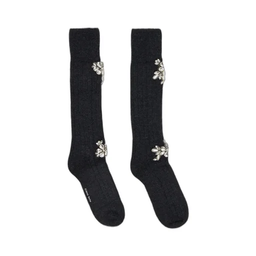Embellished Rose Knee Socks