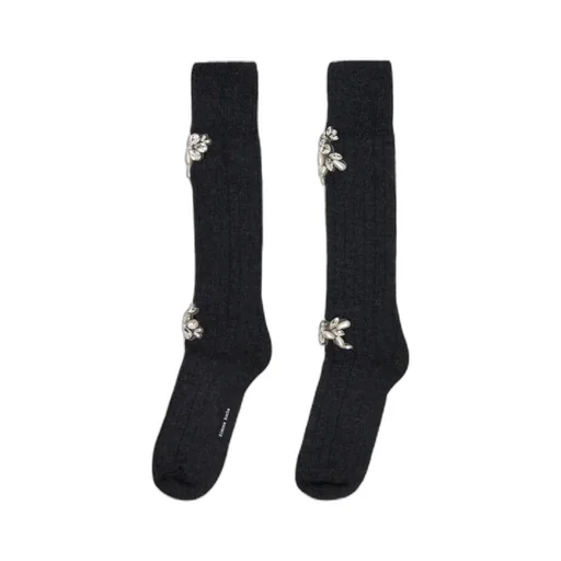 Embellished Rose Knee Socks