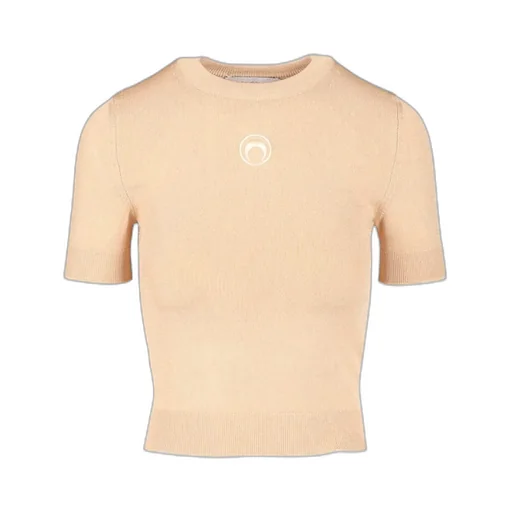 Embroidered Logo Short-Sleeved Knit T-Shirt