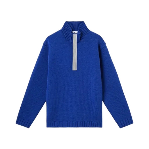 High-Neck Zip-Front Sweater