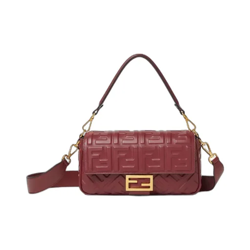 Fendi Baguette Ff Embossed Shoulder Bag