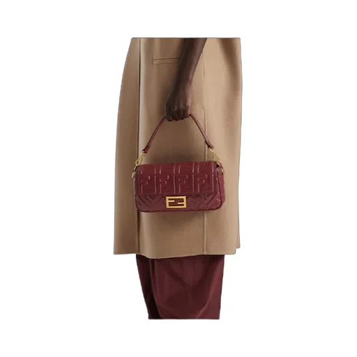 Fendi Baguette Ff Embossed Shoulder Bag