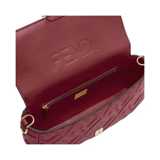 Fendi Baguette Ff Embossed Shoulder Bag