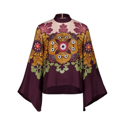 Floral-Print Long-Sleeve Blouse