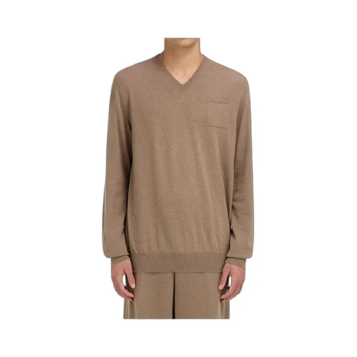 V-Neck Sweater With Pocket Detail