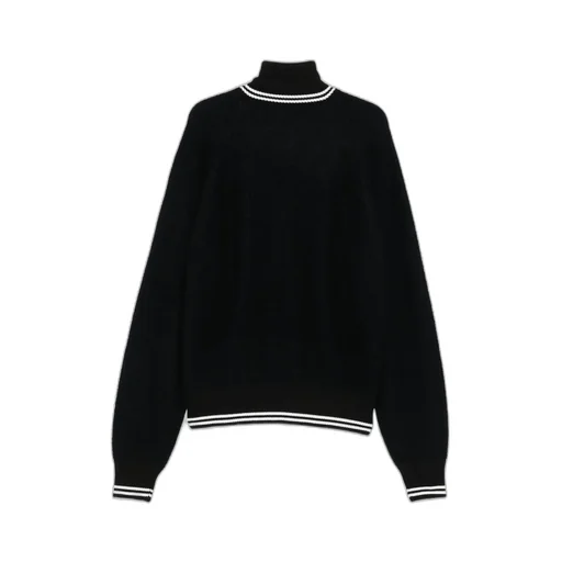 Zip-Front Ribbed-Trim Cardigan
