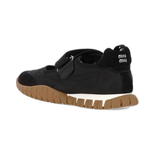 Tyre Technical Fabric And Suede Ballerinas
