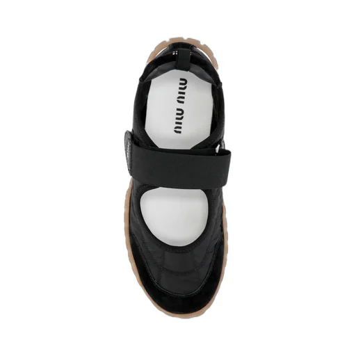 Tyre Technical Fabric And Suede Ballerinas