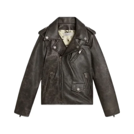Golden Goose Kids Zipped Leather Jacket