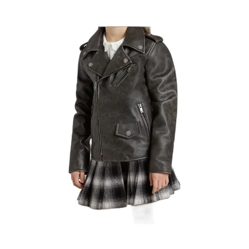 Golden Goose Kids Zipped Leather Jacket
