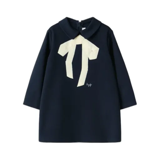 Il Gufo Bow-Detailed Long-Sleeved Dress