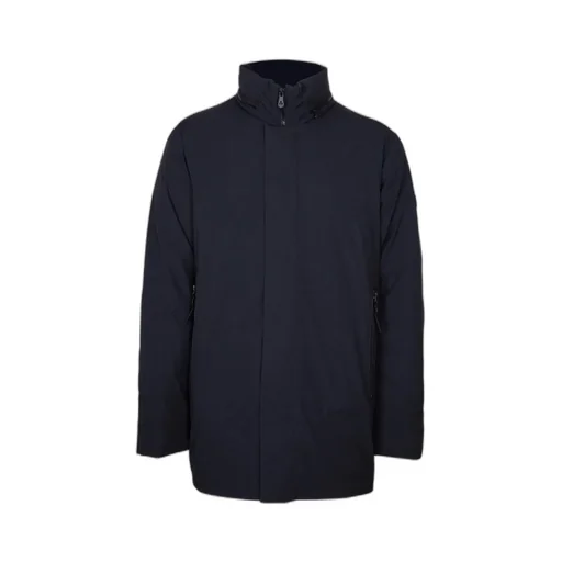 Long-Sleeved Stand-Collar Cotton Coat