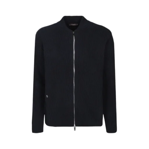 Zanone Ribbed Zip-Up Jacket