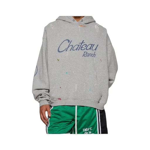 Gallery Dept. Distressed Horseshoe-Print Hoodie