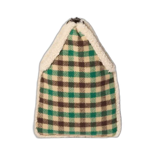 Gingham And Shearling Handbag
