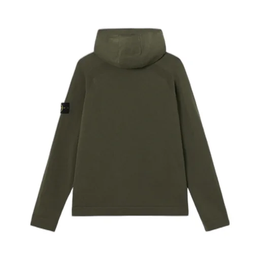 Hooded Jumper With Raglan Sleeves And Ribbed Trims