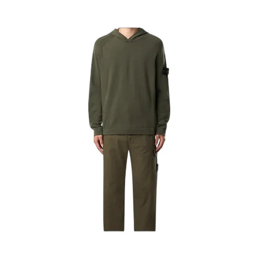 Hooded Jumper With Raglan Sleeves And Ribbed Trims