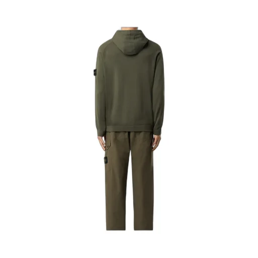 Hooded Jumper With Raglan Sleeves And Ribbed Trims