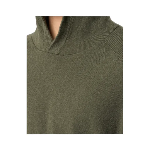 Hooded Jumper With Raglan Sleeves And Ribbed Trims