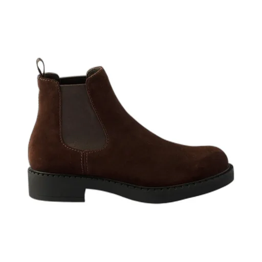 Elastic-Panel Suede Chelsea Boots
