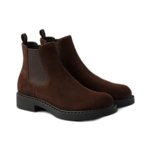 Elastic-Panel Suede Chelsea Boots